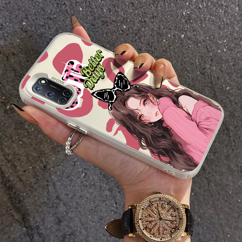 เคสสำหรับ OPPO A52 A72 A92 A54 A55 เคสซิลิโคนนิ่มบางเฉียบเคสโทรศัพท์สาวทันสมัย