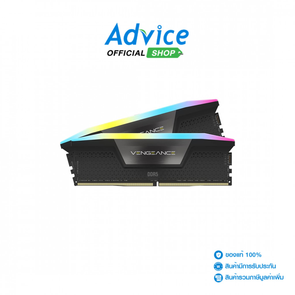 RAM DDR5(5200) 16GB (8GBX2) CORSAIR VENGEANCE RGB BLACK (CMH16GX5M2B5200C40) - A0161735