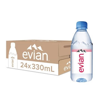Evian Natural Mineral Water เอเวียง น้ำแร่ธรรมชาติ ขวดพลาสติก 330 มล. แพ็ค 24 ขวด