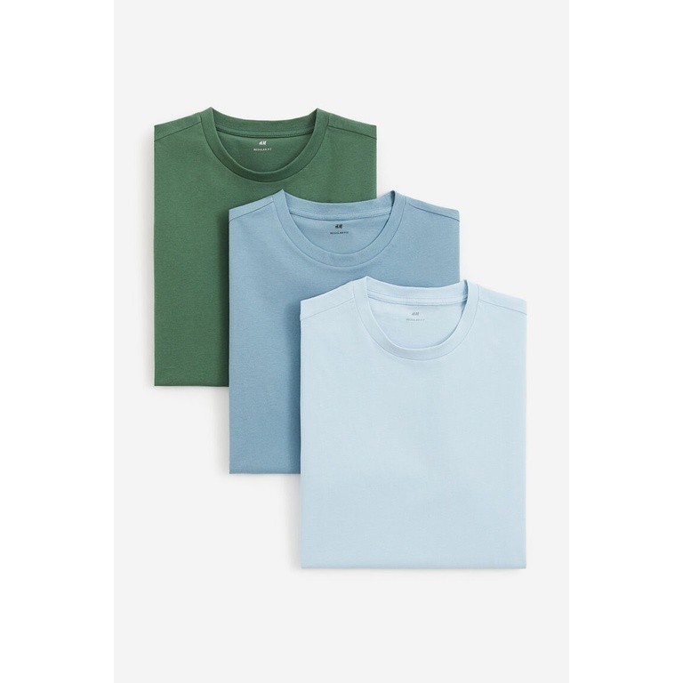 H&M Man 3-pack Regular Fit Round-neck T-shirts 0945531_5
