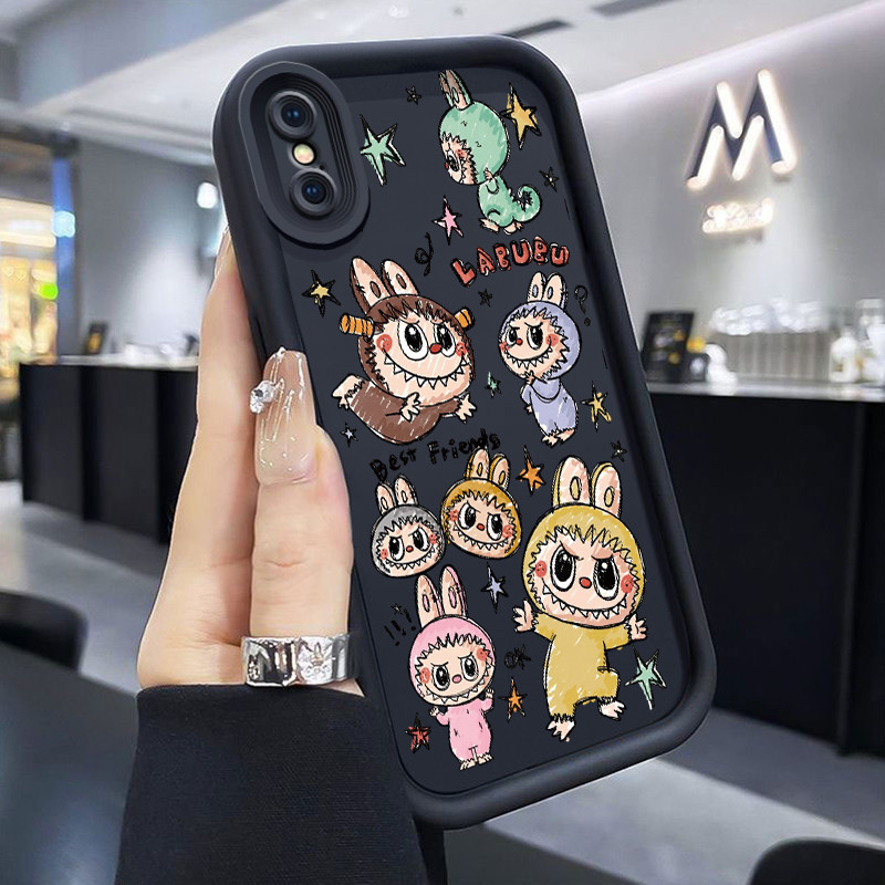 เคสสำหรับ iPhone X Xs Xr Xs Max เคส Labubu เคสซิลิโคนซิลิโคนโทรศัพท์นิ่มกันกระแทกสุดน่ารัก