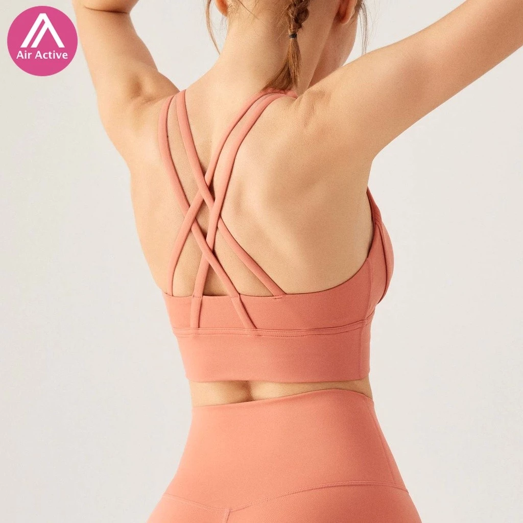 AirActive Serenity Flow Bra สปอร์ตบรา มีฟองน้ำในตัว เบาสบายเหมือนไม่ได้สวม ดีไซน์โชว์แผ่นหลัง สำหรับผู้หญิงเล่นโยคะ