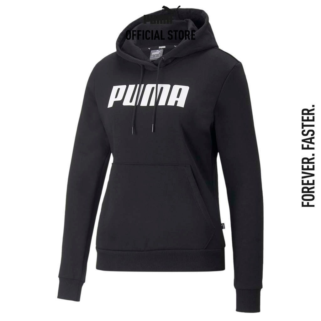 PUMA BASICS - เสื้อฮู้ดแบบเต็มตัวผู้หญิง Essentials สีดำ - 84719701