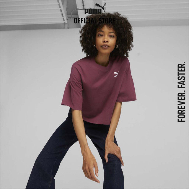 PUMA PRIME/SELECT - เสื้อยืดโอเวอร์ไซส์ผู้หญิง CLASSICS Oversized Tee สีแดง - 62138122