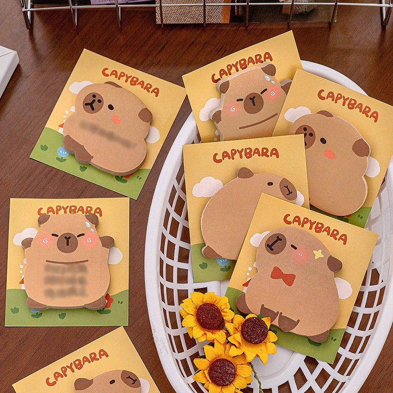 sparkly การ์ตูนน่ารัก Capybara Sticky Notes 30แผ่นบันทึกเครื่องเขียนโรงเรียน
