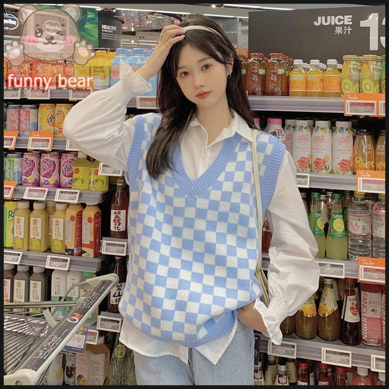เสื้อกักไหมพรม สไตล์เกาหลี สไตล์วิทยาลัย เสื้อกั๊ก แฟชั่น simple style