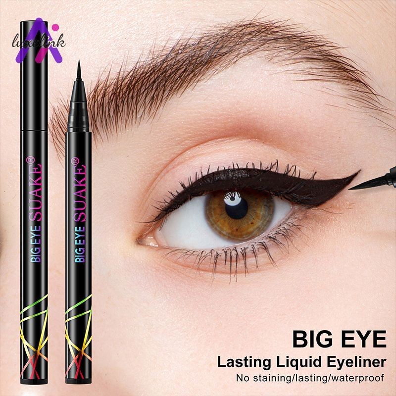 luxelinkQuick Drying Eyeliner กันน้ําเหงื่อ Proof Eyeliner Non Smudging Liquid Eyeliner