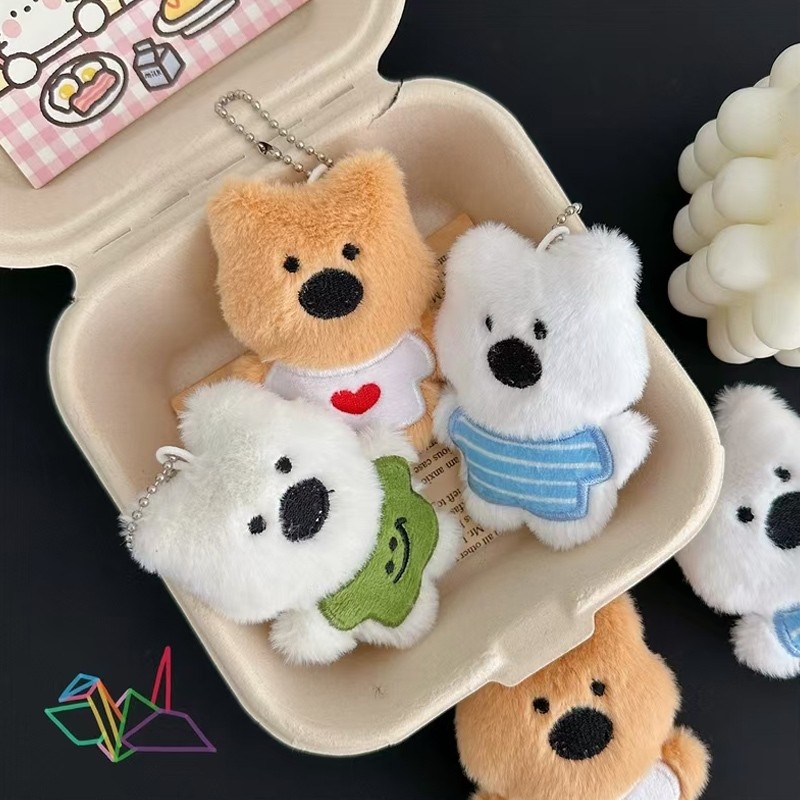 sparkly พวงกุญแจ Plush Three Puppies Series - อุปกรณ์เสริมพวงกุญแจกระเป๋าเป้สะพายหลัง