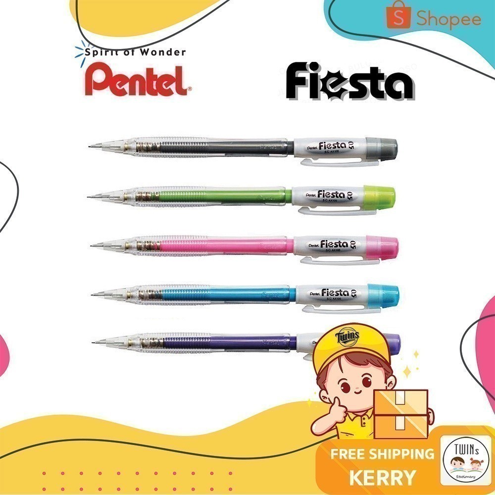 ถูกสุด ดินสอกด้ามพาสเทล Pentel Fiesta ขนาด 0.5 MM