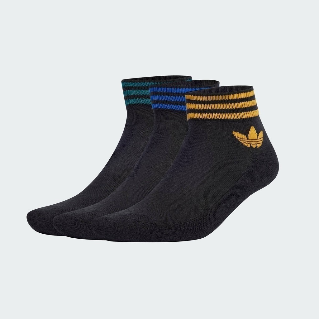 adidas Lifestyle Island Club Trefoil Ankle Socks 3 Pairs Unisex Black IX7519