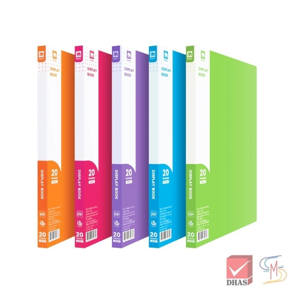 Elephant ตราช้าง แฟ้ม แฟ้มโชว์เอกสาร 20 ซอง NR20 จำนวน 1 แฟ้ม