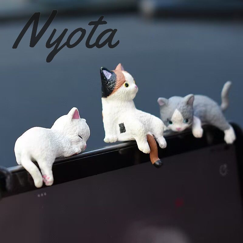 COD nyotaer.th Car Center คอนโซลเครื่องประดับรถติดตั้งตุ๊กตาโกหกเครื่องประดับ Little Cat Desktop เครื่องประดับ