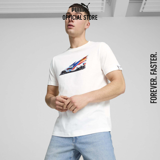 PUMA AUTO - เสื้อยืดผู้ชายลายกราฟิก BMW M Motorsport Car สีขาว 62746702