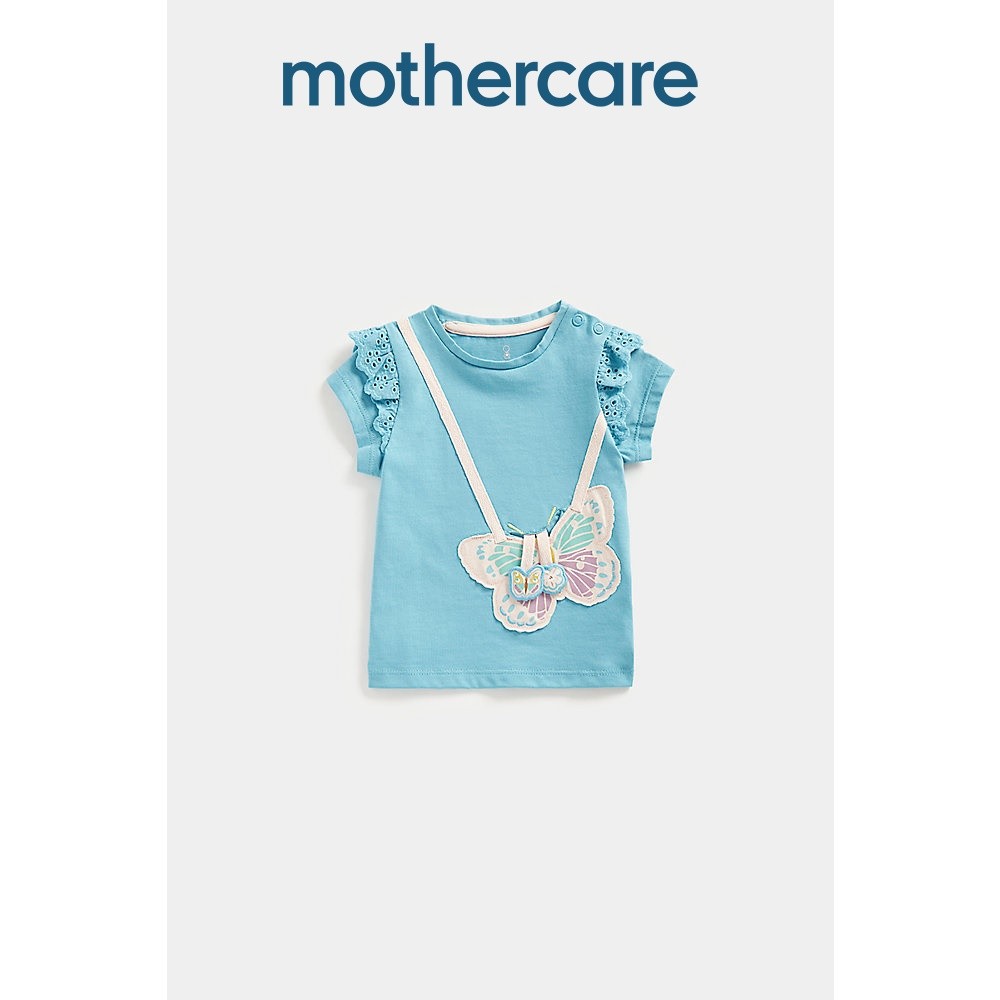 Áo thun bé gái Mothercare Butterfly Bag T-Shirt FA830