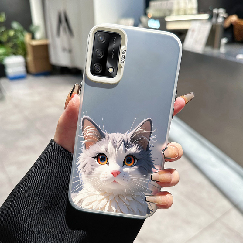 เคสสำหรับ OPPO A74 A95 F19s F19 Pro A94 Reno 5F Reno 5 lite Reno 6 Lite เคสมือถือลายแมวน่ารัก