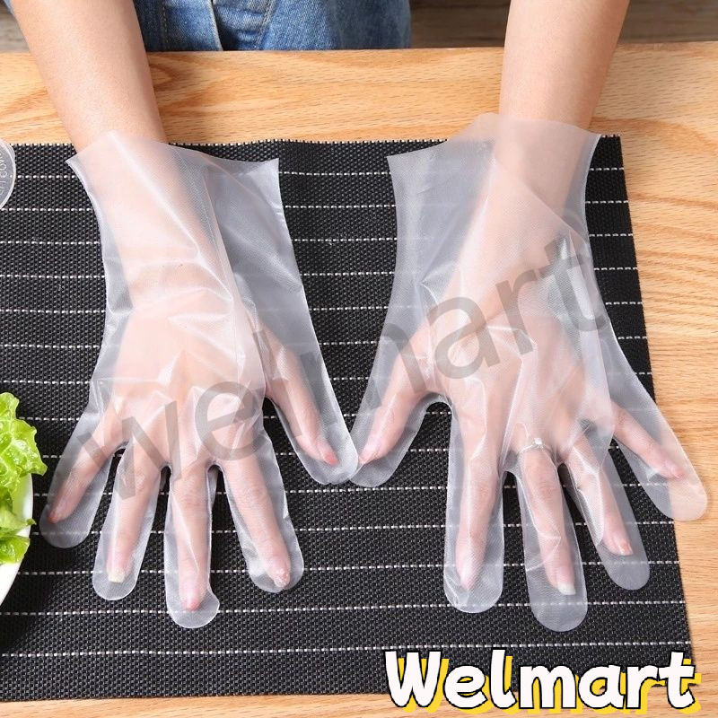 welmart ถุงมือทำอาหาร TPE เกรดอาหาร อเนกประสงค์ ใช้แล้วทิ้ง 100 ชิ้น/กล่อง เหนียวพิเศษ ไม่ขาดง่าย