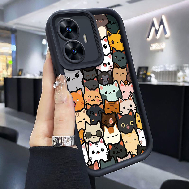 เคสสำหรับ Realme C55 Realme Narzo N55 เคสป้องกันโทรศัพท์รูปแมวน่ารัก