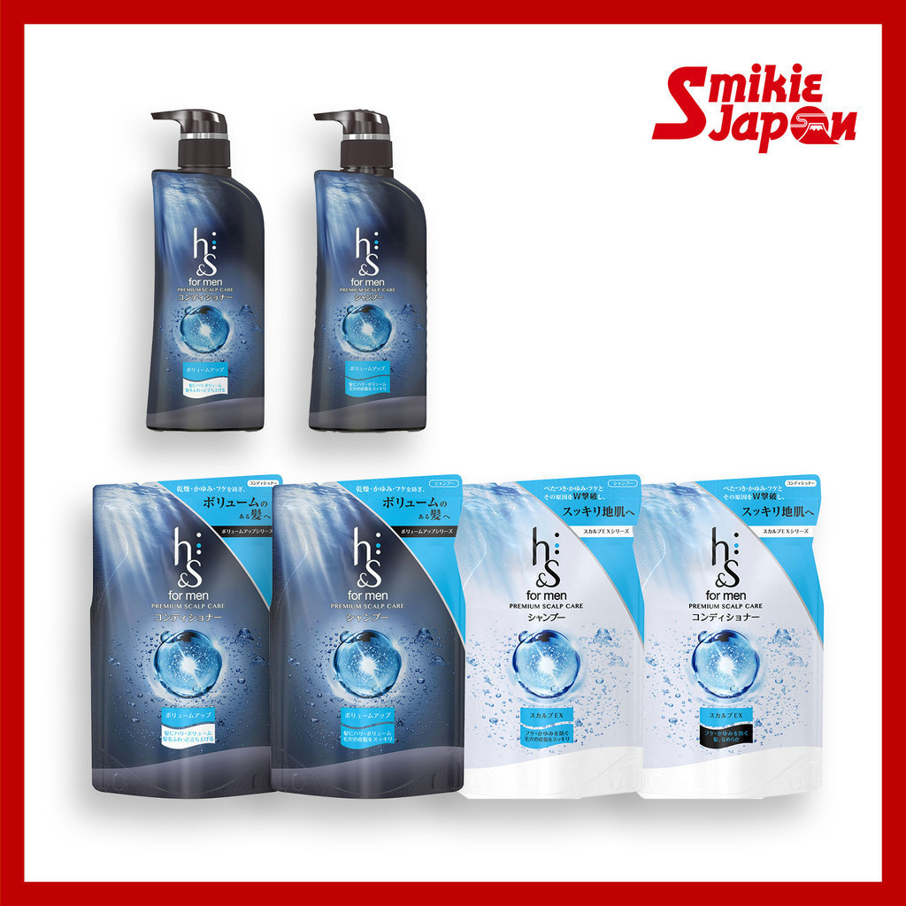 H & S For Men Volume Up แชมพู/ครีมนวดปั๊ม & เติมหนังศีรษะ EX รีฟิล