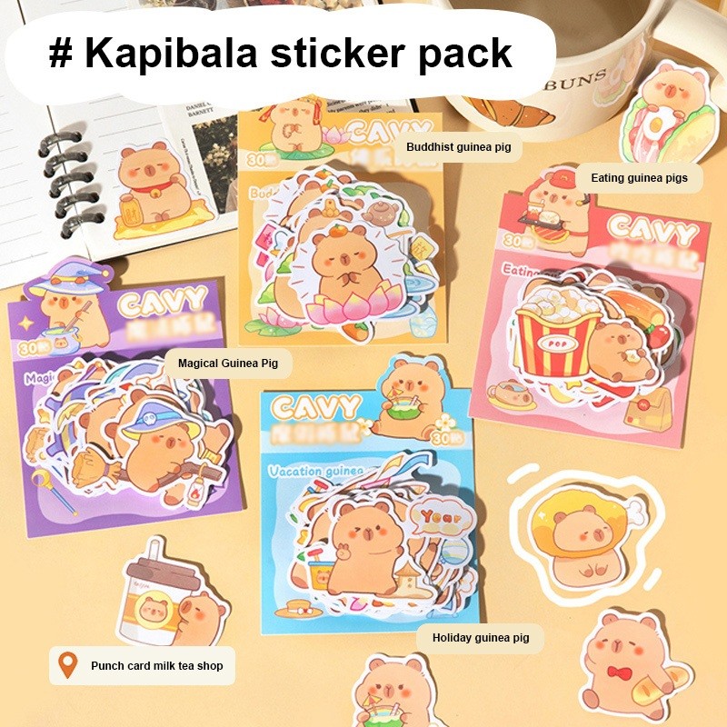 candypop Capybara สติกเกอร์กระเป๋านักเรียนสมุดภาพตกแต่งวัสดุน่ารักถ้วยน้ําสติกเกอร์โทรศัพท์