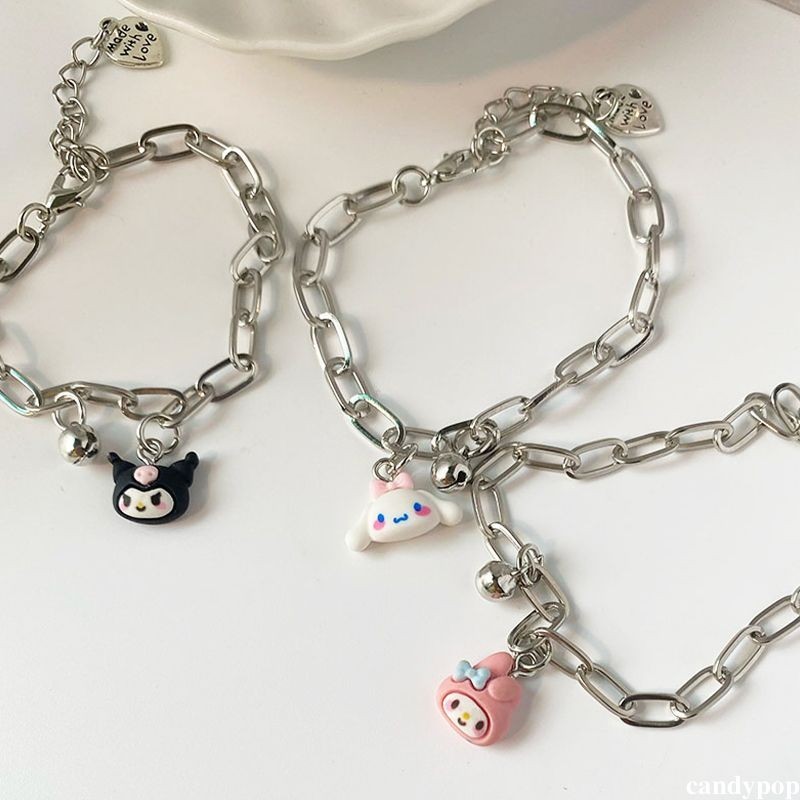 candypop น่ารัก Pochacco Bell สร้อยข้อมือคู่เพื่อนนักเรียนของขวัญสร้อยข้อมือปรับได้