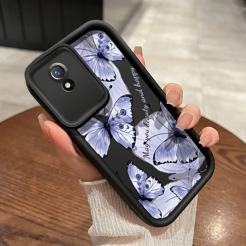 เคสสำหรับ VIVO Y02 VIVO Y02A VIVO Y02T Y02s เคสป้องกันโทรศัพท์ดีไซน์ผีเสื้อ