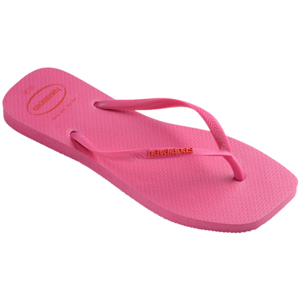 HAVAIANAS รองเท้าแตะผู้หญิง Slim Square Logo Pop Up PINK 41489595784F_H4PIXX