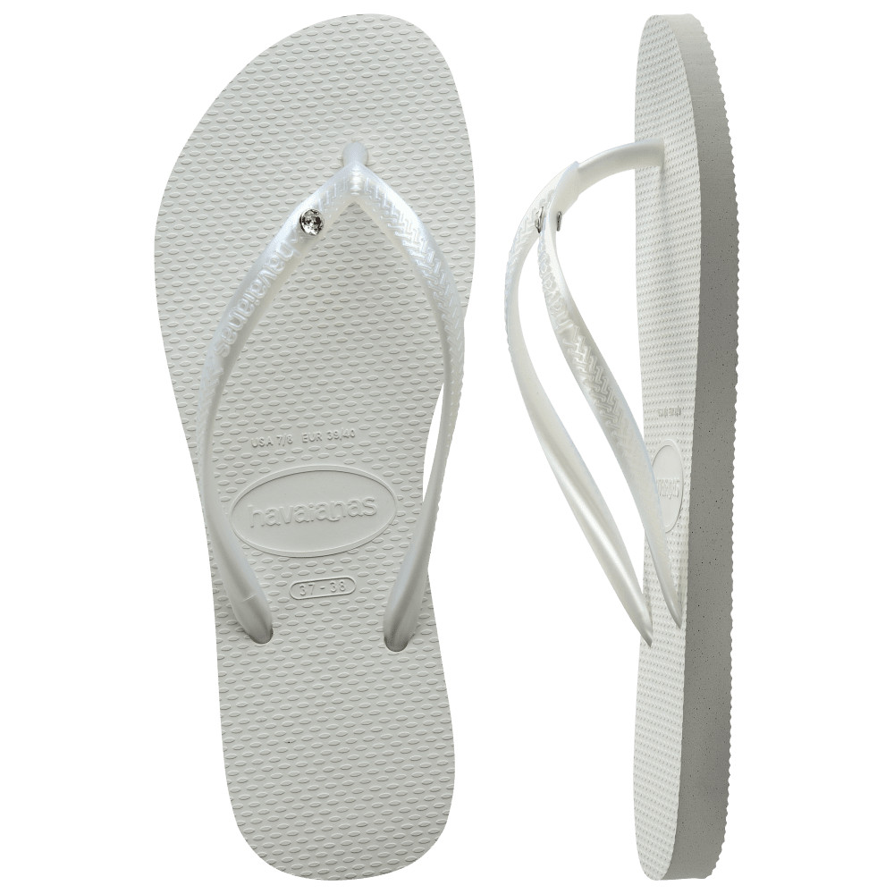 HAVAIANAS รองเท้าแตะผู้หญิง Slim Crystal SW II Flip Flop WHITE 41456510001F_C4WTXX