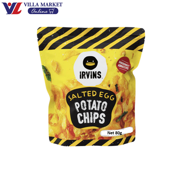 Irvins Potato Chips Salted Egg 80G เออร์วิ้น มันฝรั่งทอด นำเข้าจากประเทศสิงคโปร์