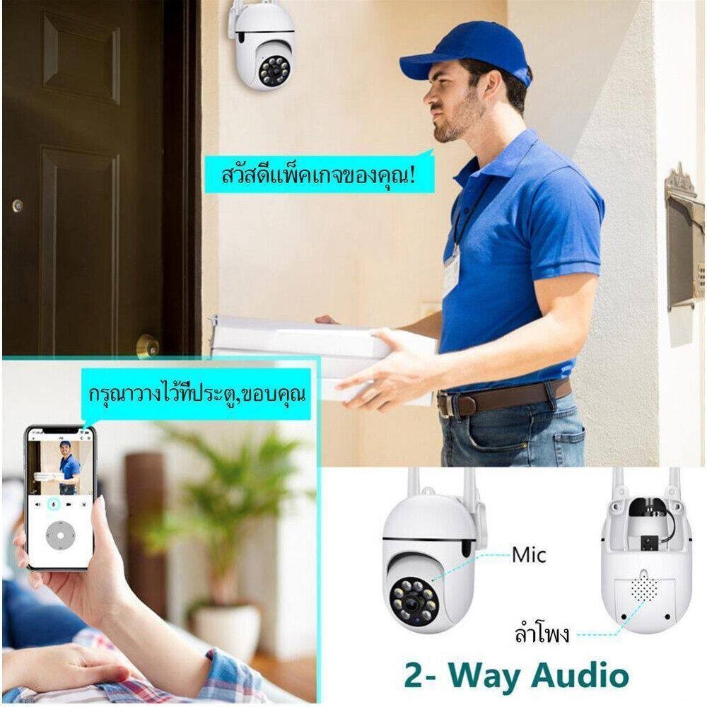 🔥COD🔥กล้องวงจรปิด ซื้อ 1 แถม การ์ กล้องวงจรปิดกันน้ำไร้สาย 5MP ดหมุนได้ผ่านแอพ มองเห็นภาพชัดในที่มืด กล้องภายในกายนอ