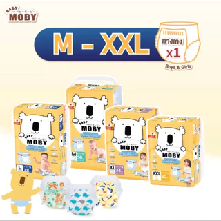 Moby โมบี้ ผ้าอ้อมสำเร็จรูป ชนิดกางเกงไซส์ M,L,XL,XXL Pants Diapers แพมเพิส baby moby