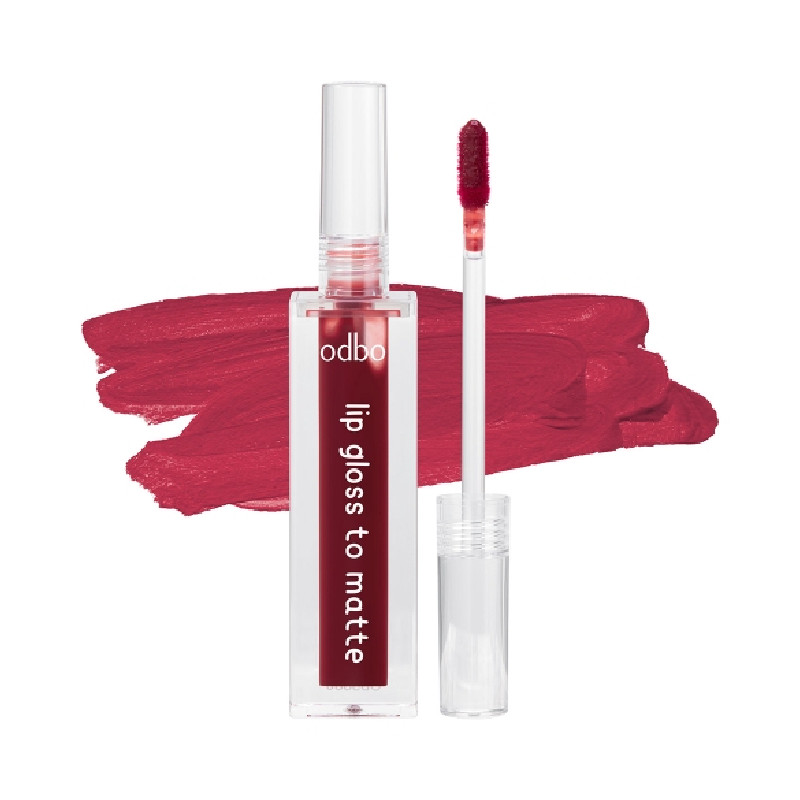 odbo Lip Gloss to Matte ลิปจุ่ม เนื้อแมท ติดทน ไม่ติดแมส 3.5ml สี lychee