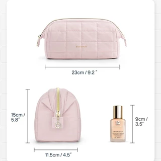 BAGSMART กระเป๋าเครื่องสําอางกระเป๋าเดินทางแต่งหน้า Puffy เบาะ Make Up กระเป๋าสําหรับผู้หญิงอุปกรณ์อาบน้ํา Organizer Case