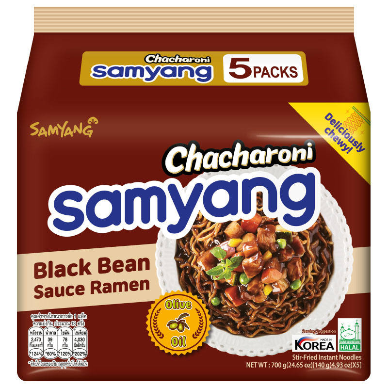 🌈 ซัมยังจาจาโรนีราเมง 140กรัม แพค 5 [8801073101531] 🏝️ Samyang Chacharoni Ramen 140g. Pack 5