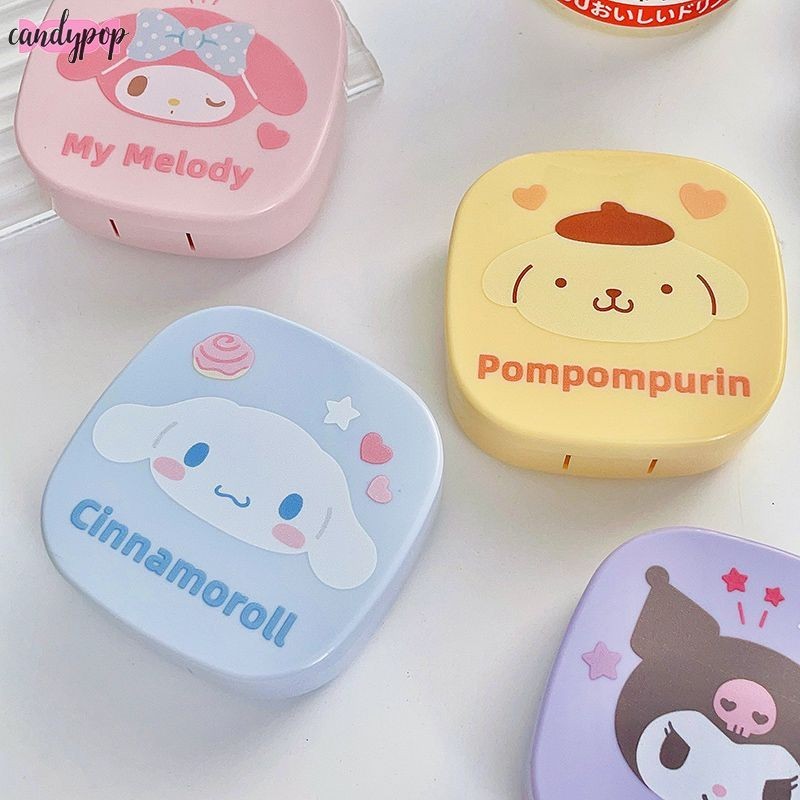 candypop กล่องคอนแทคเลนส์การ์ตูนน่ารักกล่องแว่นตาดูแลกล่อง Ins สไตล์แบบพกพาสีคอนแทคเลนส์กล่อง