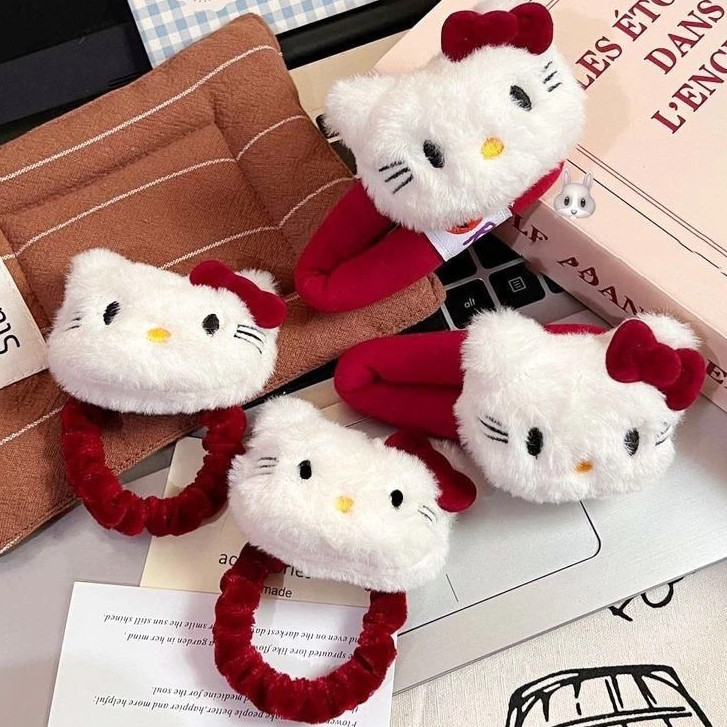 candypop Red Velvet Bow Cat กิ๊บติดผมตุ๊กตาน่ารัก BB คลิปบรรยากาศ Sense กิ๊บติดผมขนาดใหญ่