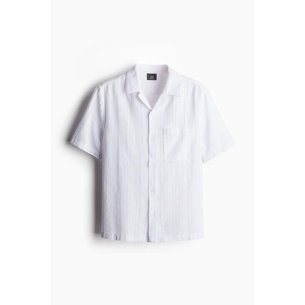 H&M Regular Fit Textured-weave resort shirt 1247839_1
