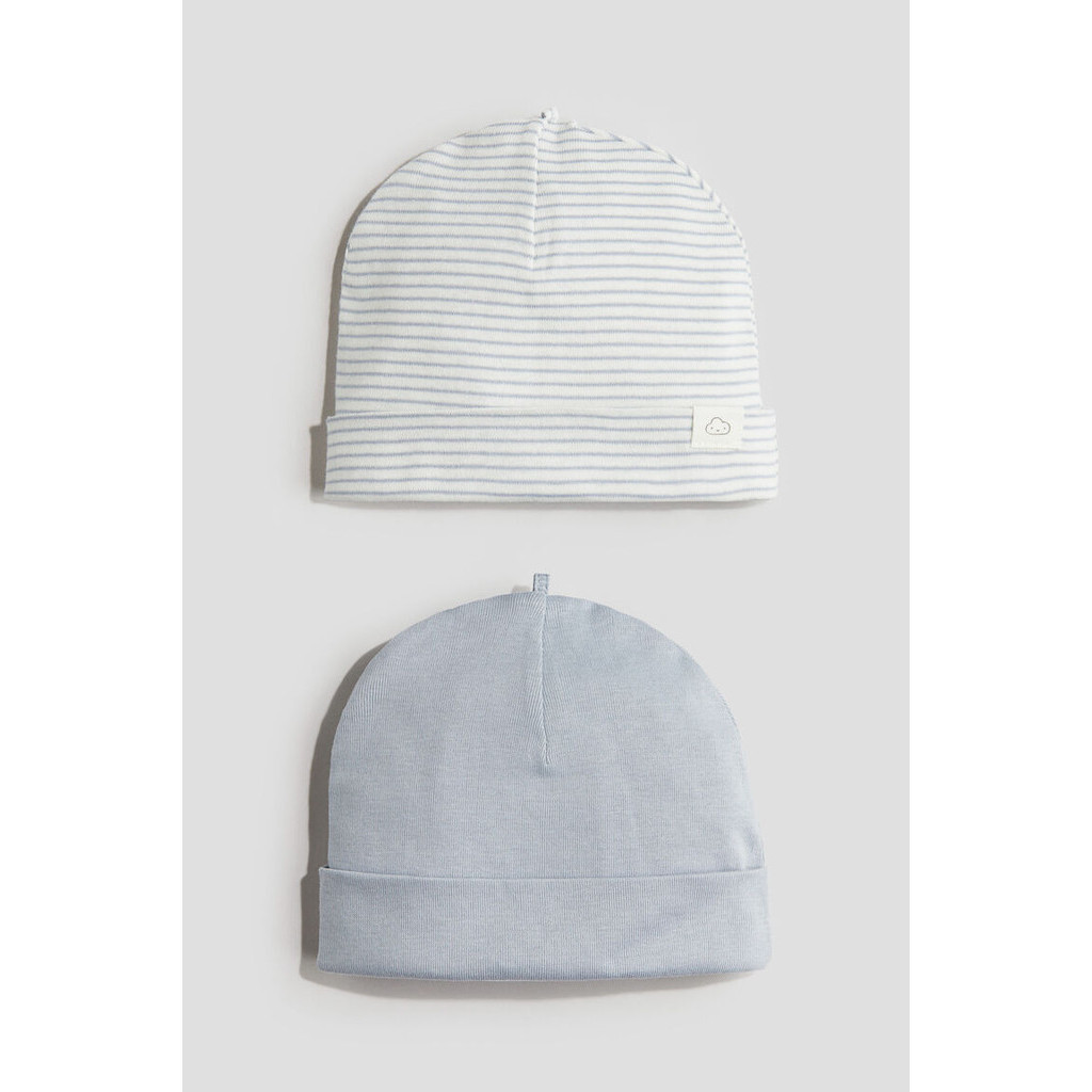 H&M(เอชแอนด์เอ็ม) หมวกผ้าคอตตอนแพ็ก 2 ใบ เด็กอ่อน 0930385_3