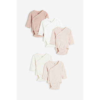 H&M(เอชแอนด์เอ็ม) ชุดบอดี้สูทแบบห่อ 5 ชิ้น เด็กอ่อน 0814306_…