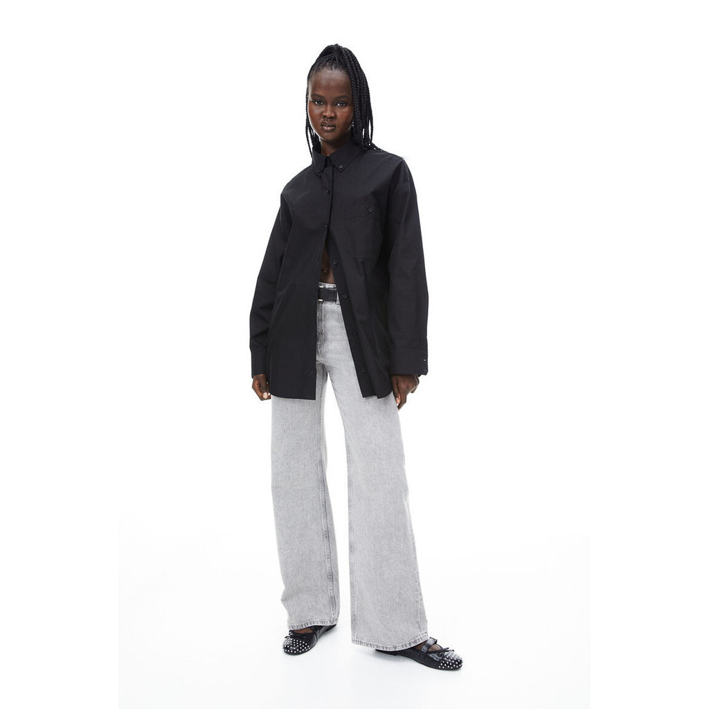 H&M Woman Oversized poplin shirt 1134735_4