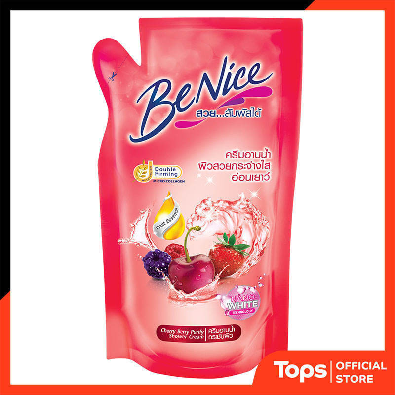 บีไนซ์ครีมอาบน้ำเชอร์รี่เบอร์รี่เพียวริฟายสีแดง 400มล.รีฟิล [8851989080628]