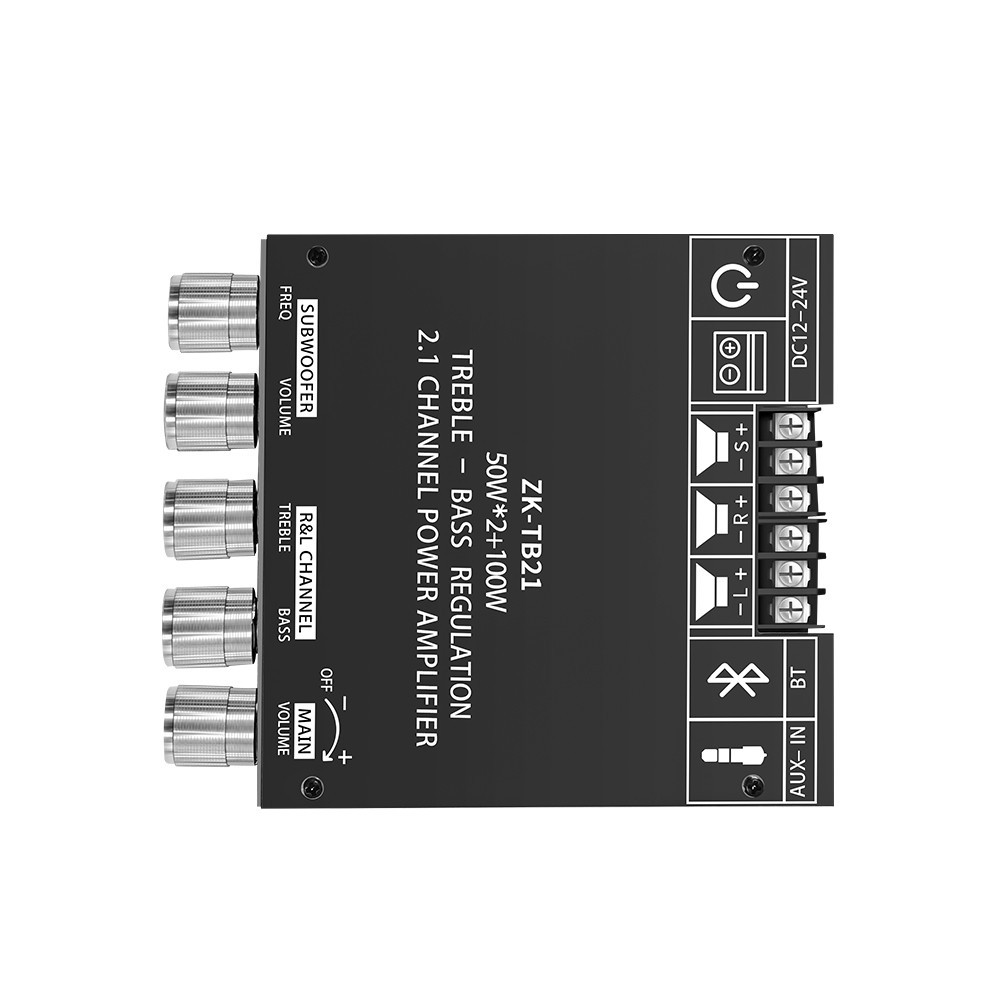 ZK-TB21 TPA3116D2 ชิปใหญ่ บลูทูธเสียง ชิปนำเข้า บอร์ดขยายเสียงซับวูฟเฟอร์บลูทูธ 5.0 50WX2+100W 2.1 ช่องเสียงสเตอริโอเบส