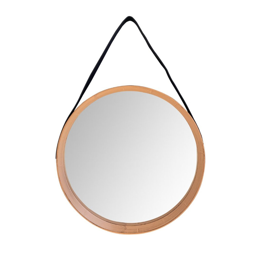 กระจกกลมกรอบพลาสติก KASSA HOME รุ่น JC1104 สีน้ำตาล