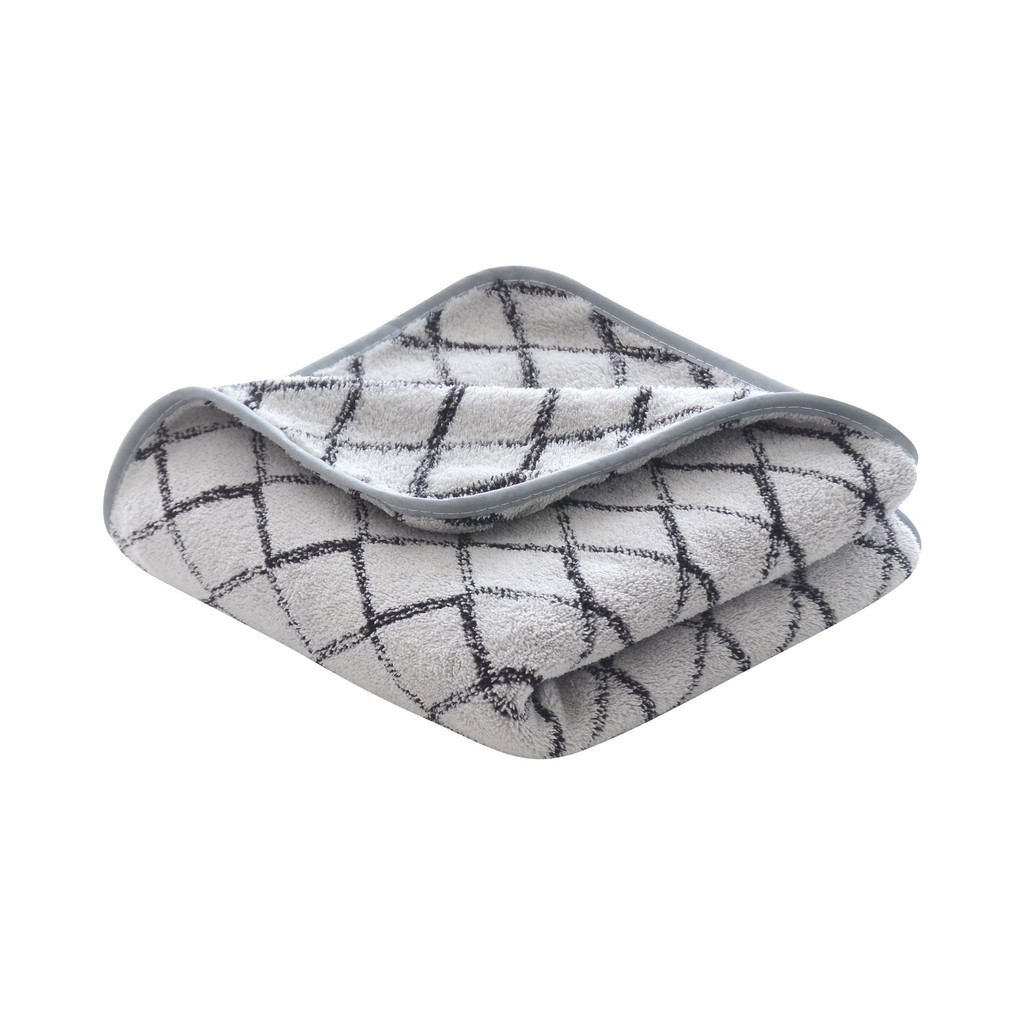 KASSA HOME ผ้าขนหนูเช็ดหน้า Jacquard Fleece รุ่น SH7476-T19F-GY ขนาด 41 x 81 ซม. สีเทา