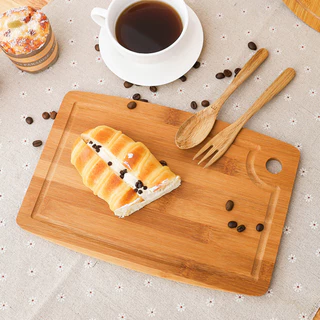 เขียงไม้ไผ่ทรงสี่เหลี่ยมเล็ก มีร่อง KASSA HOME รุ่น CB-003 ขนาด 20 x 30 ซม. สีบีช