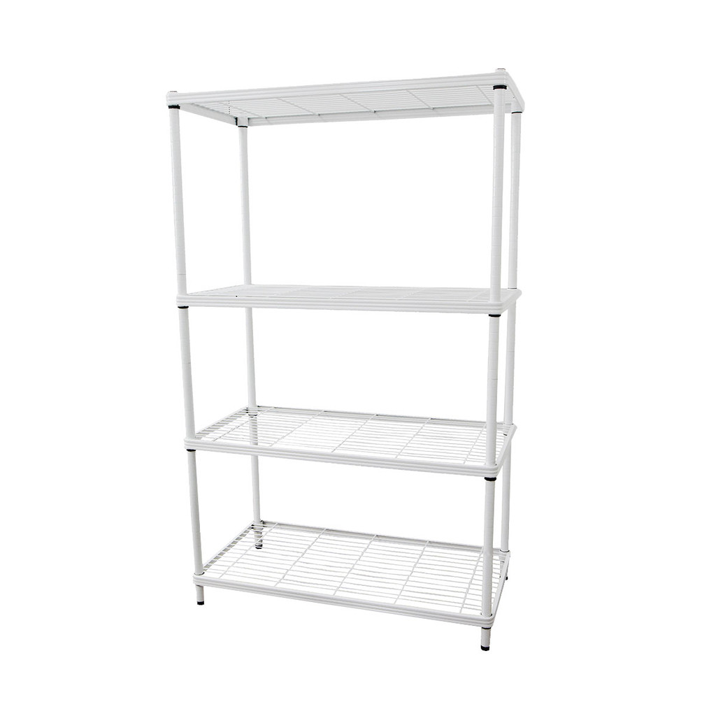 KASSA HOME ชั้นตะแกรงเหล็กอเนกประสงค์ 4 ชั้น  รุ่น Linner-WMT ขนาด 90 x 45 x 160 ซม. สีขาว