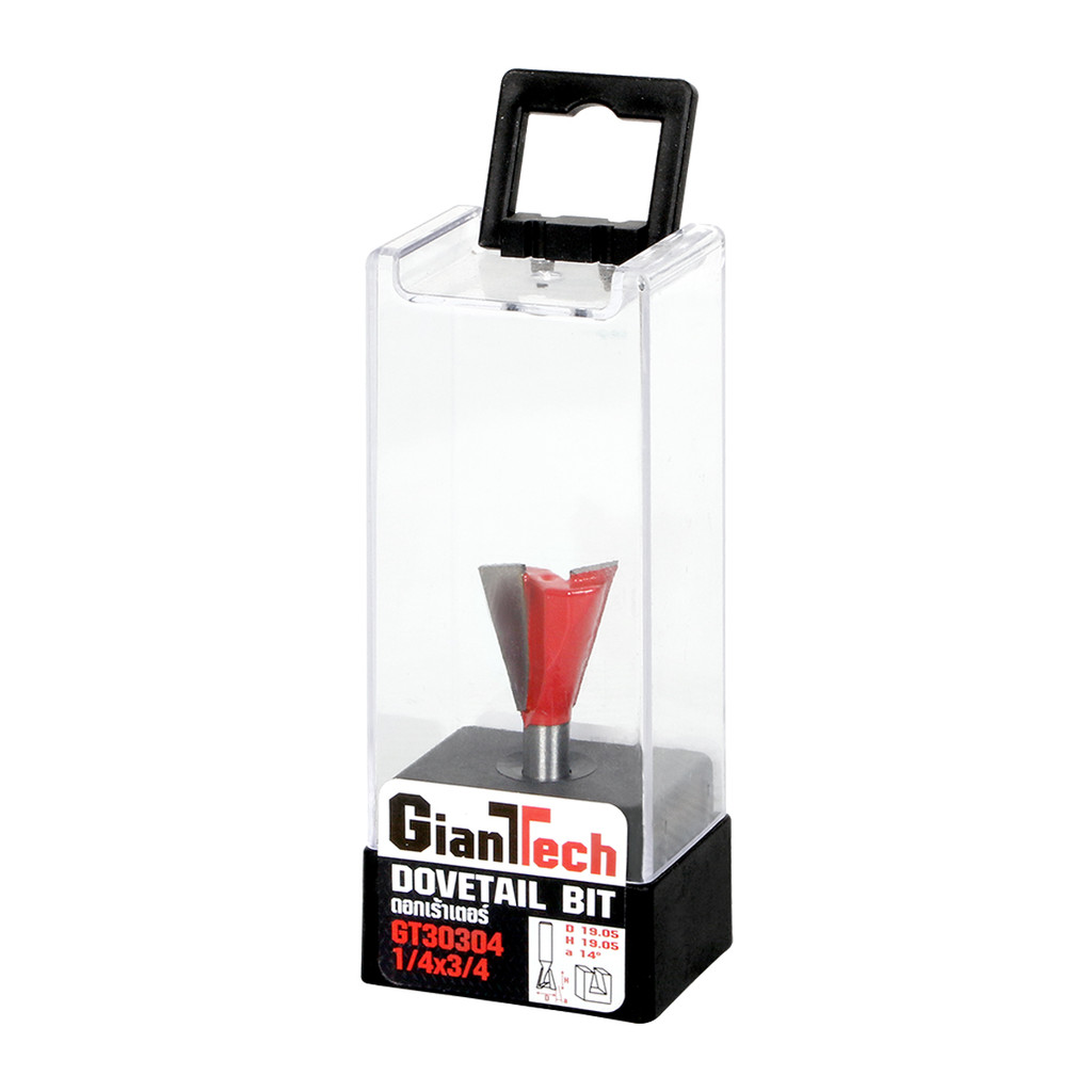 GIANTTECH ดอกเร้าเตอร์หางเหยี่ยว รุ่น GT30304 ขนาด 1/4 x 3/4 นิ้ว สีแดง