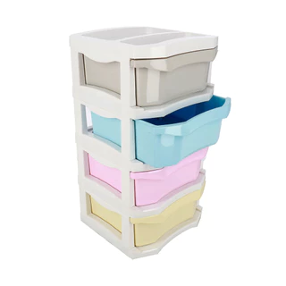 KASSA HOME ตู้ลิ้นชักอเนกประสงค์ 4 ชั้น Jasmin รุ่น API-1500M4 ขนาด 50 x 47.2 x 92.3 ซม. สีพาสเทล