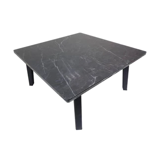 KASSA โต๊ะพับญี่ปุ่นลายหินอ่อน ขนาด 60 x 60 ซม. สีดำ