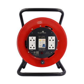 ล้อเก็บสายไฟเหล็กพร้อมเบรกเกอร์กันไฟดูด 4 ช่อง 3,600 วัตต์ L…