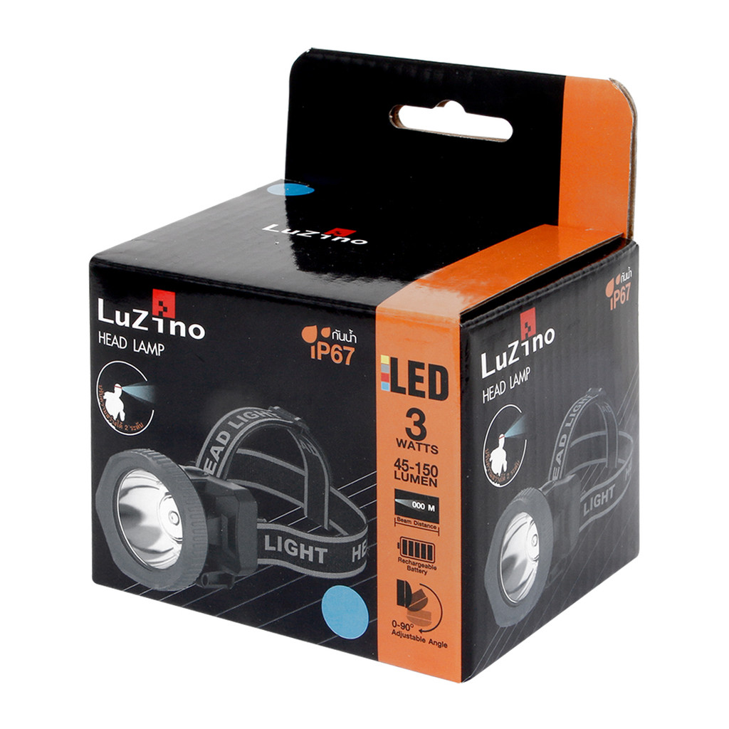 LUZINO ไฟฉายคาดศรีษะ LED 3 วัตต์ รุ่น KN-L5332 IP67 สีดำ – เทา ราคา ถูกที่สุด ดีลบีเคเค แกลเลอรีภาพที่ 9